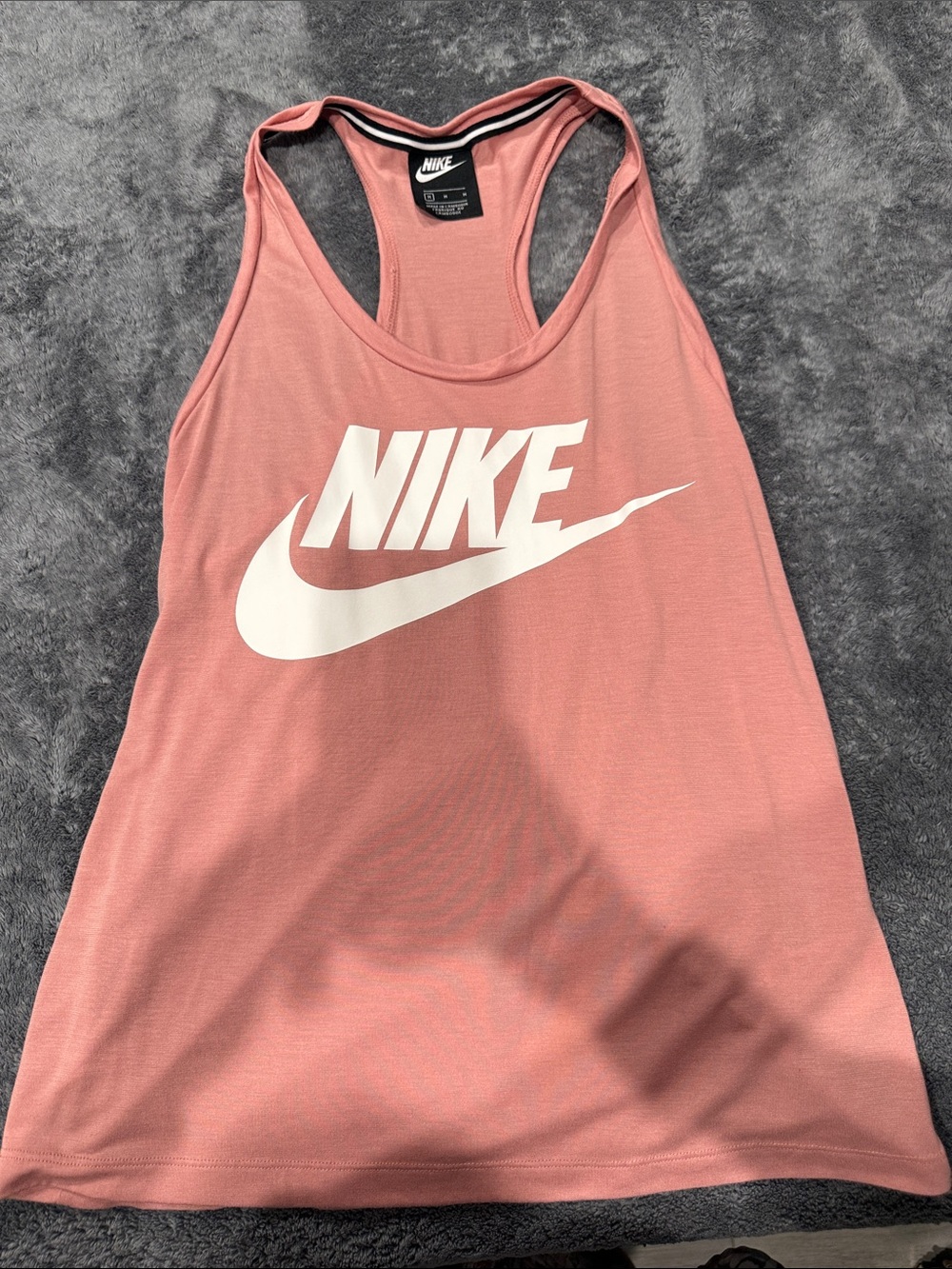 Nike Women’s Dusty Pink Racerback Tank with White Swoosh